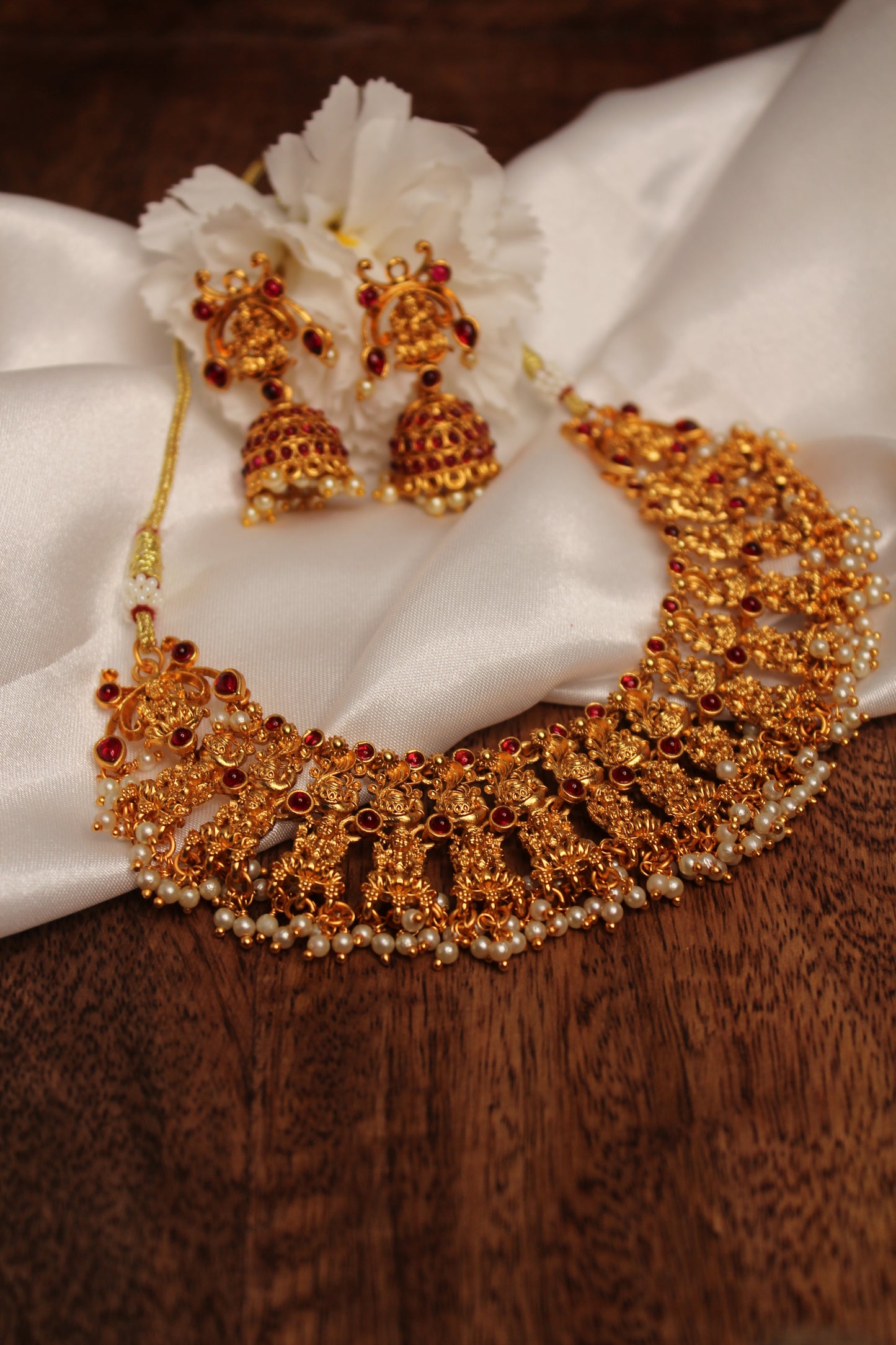 Divya Necklace Set - Red