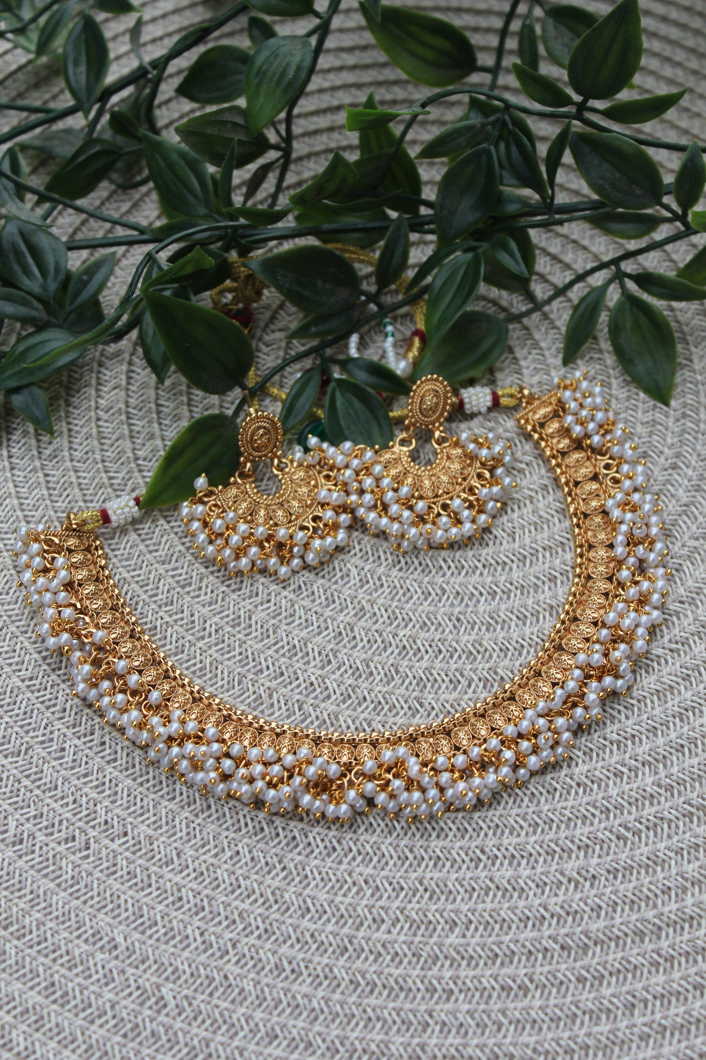 Golden Pearl Necklace set