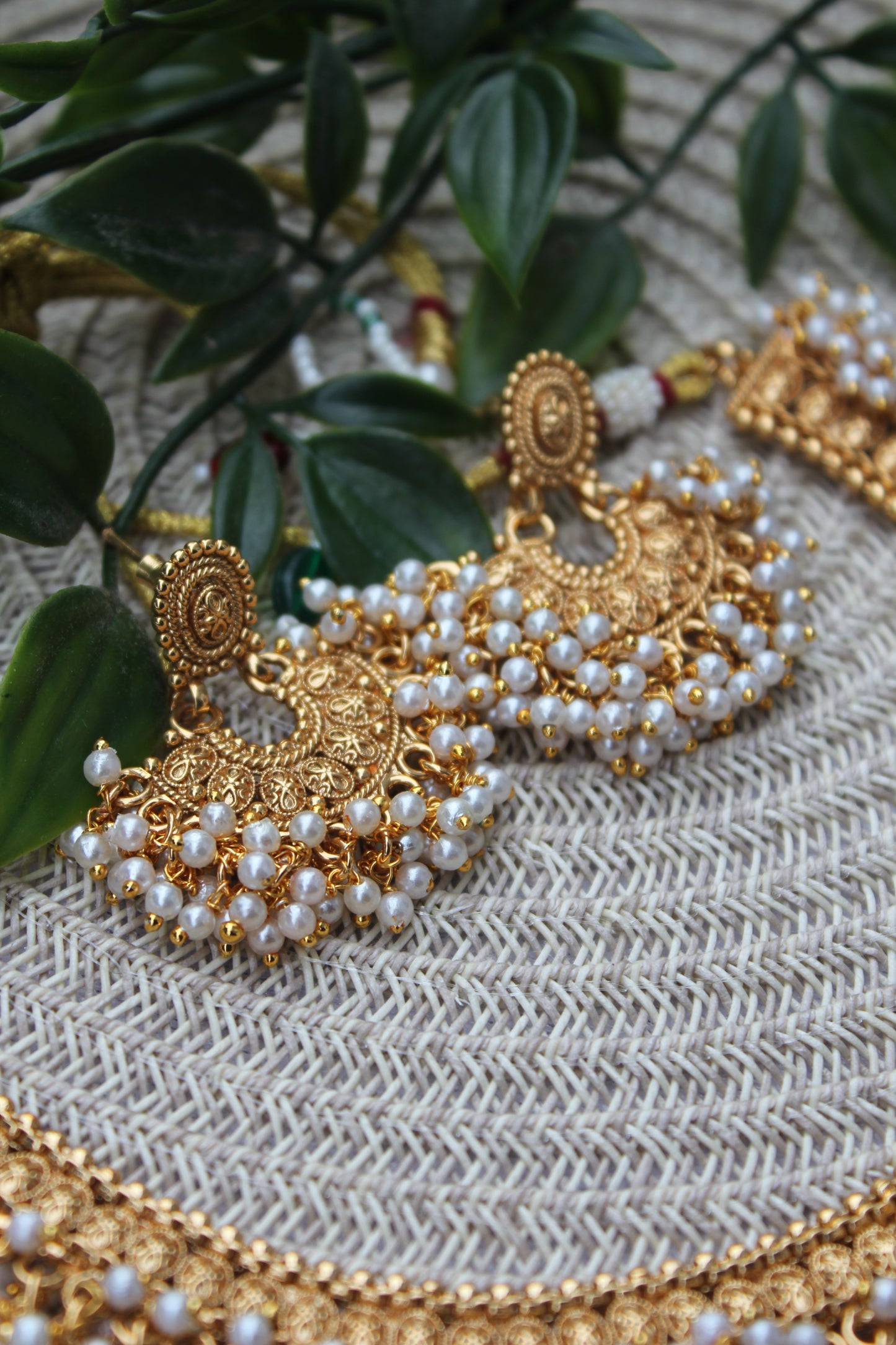 Golden Pearl Necklace set