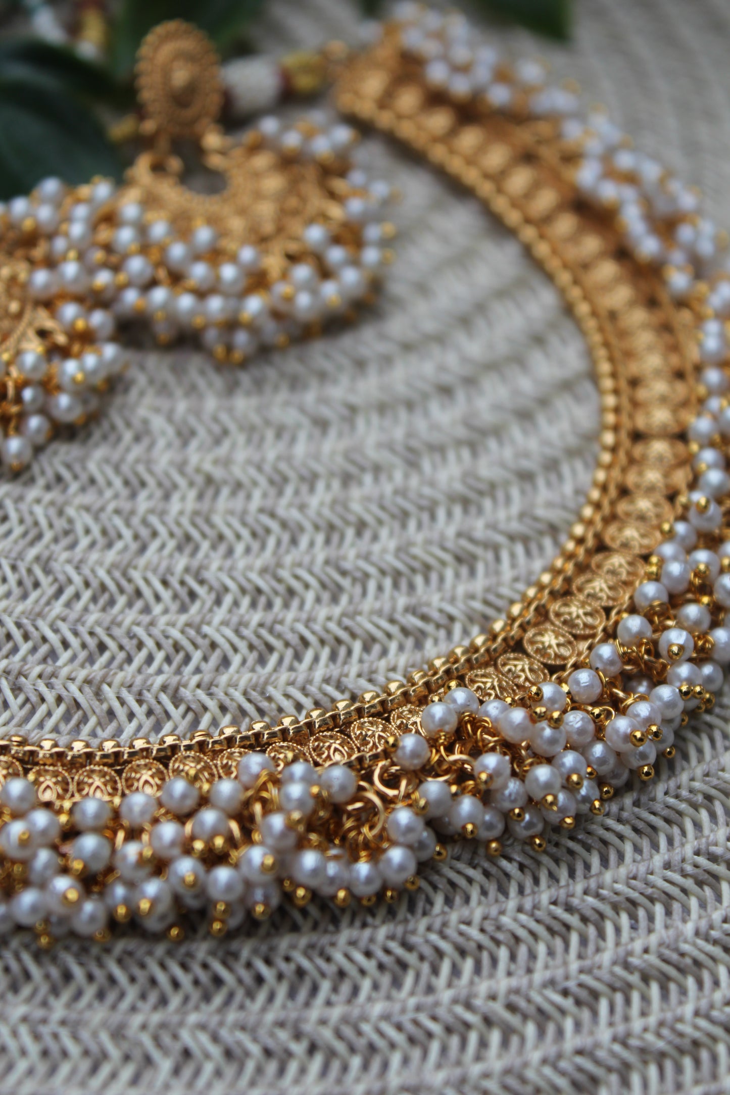 Golden Pearl Necklace set