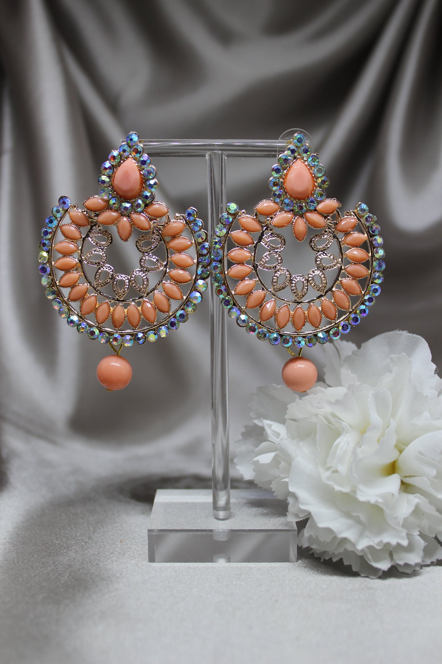 Salmon Pink Dangler Earrings