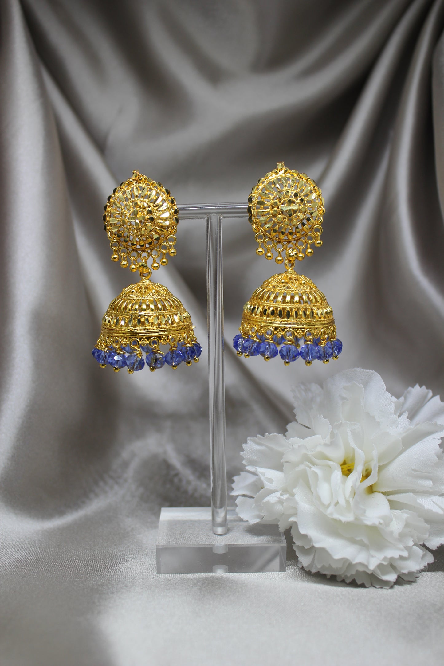 Blue pearl Jhumkas