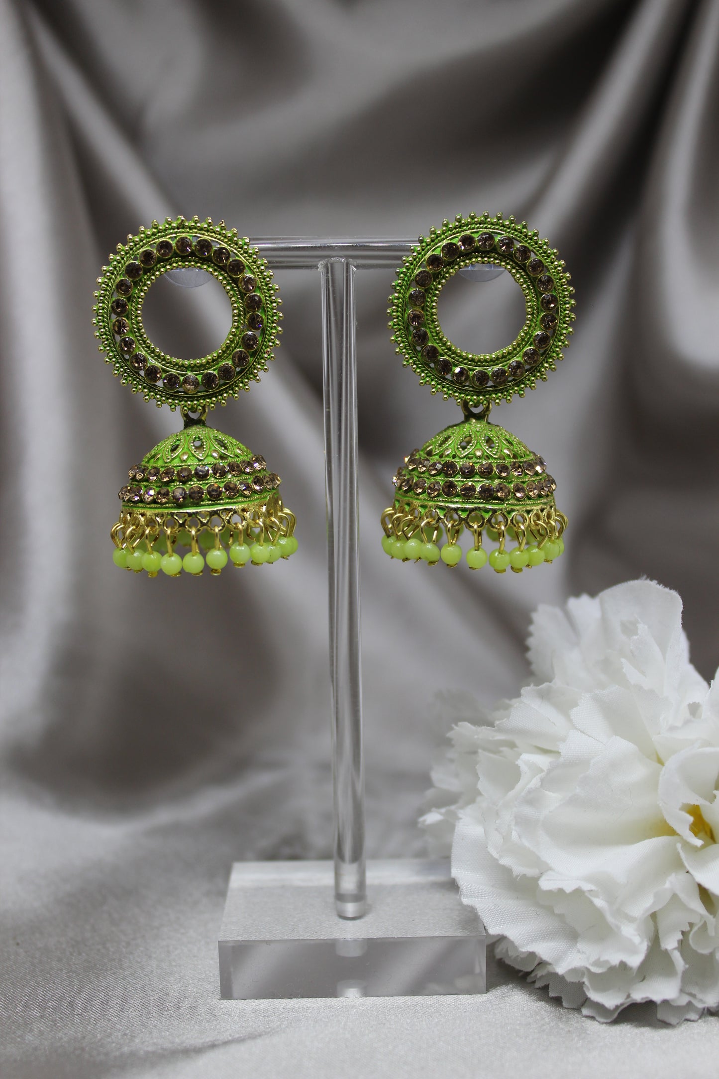 Lime green Jhumkas