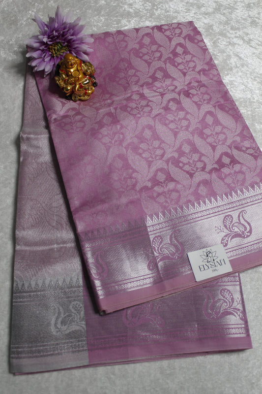 Pastel Purple Cotton Jute Saree