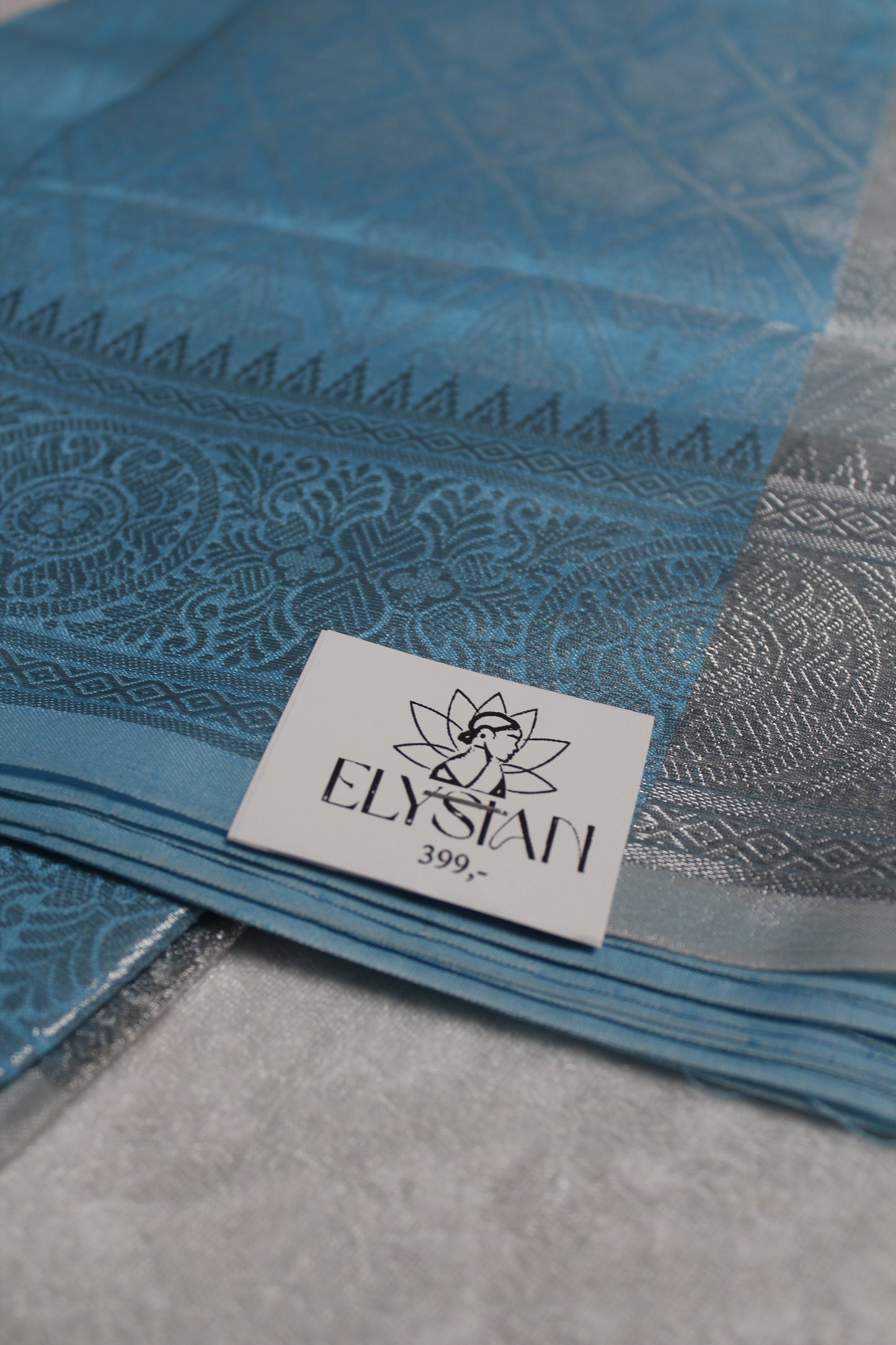 Pastel Blue Cotton Jute Saree