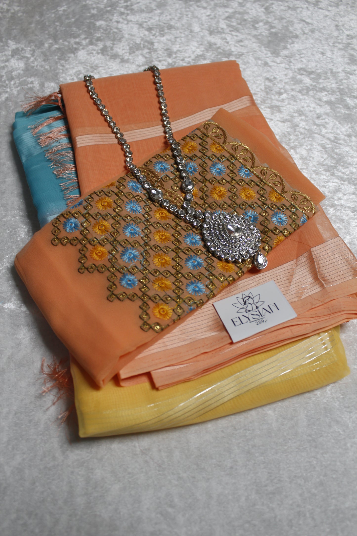 Rainbow Satin Patta Saree