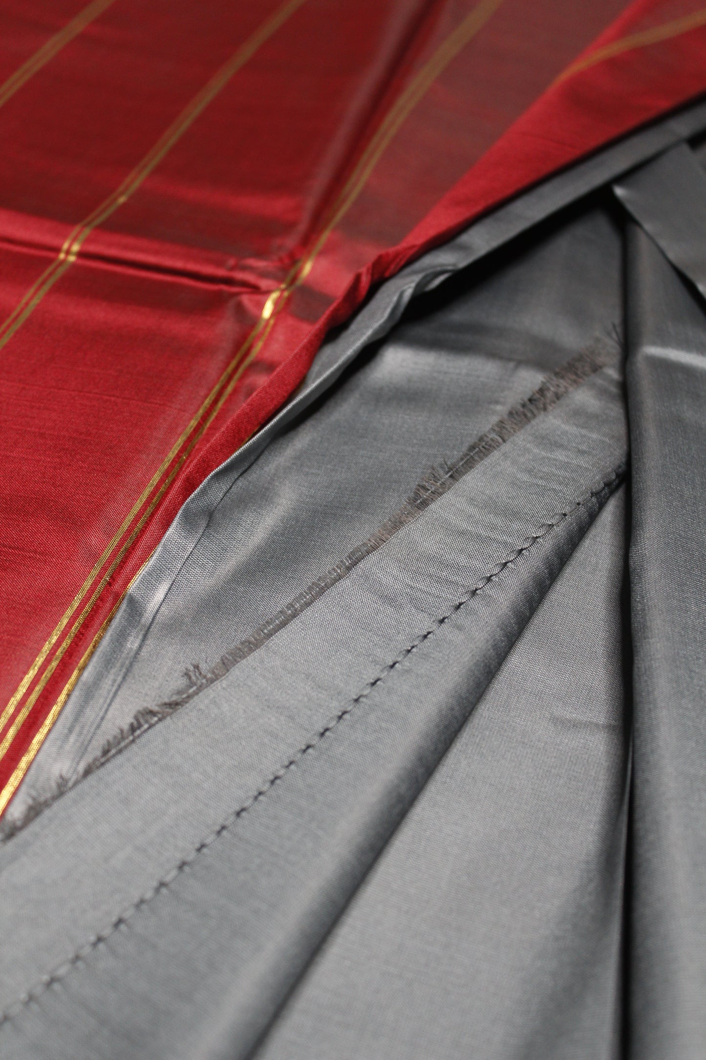 Dark Grey Crepe Silk Saree