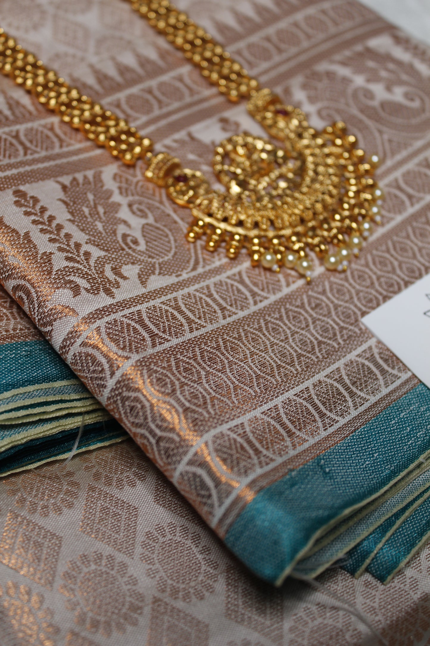 Copper Zari Silk Saree