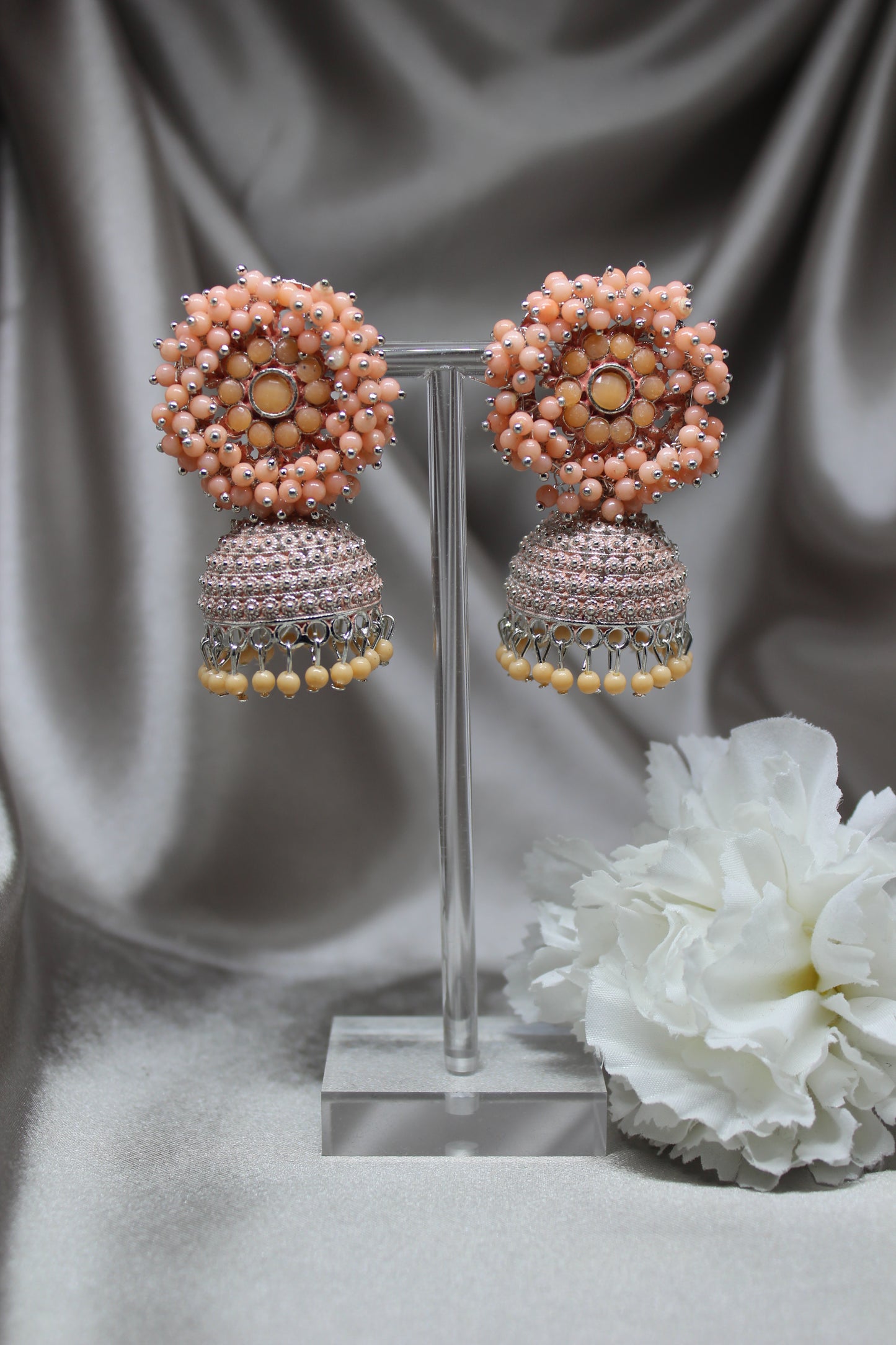 Peach cluster Jhumkas