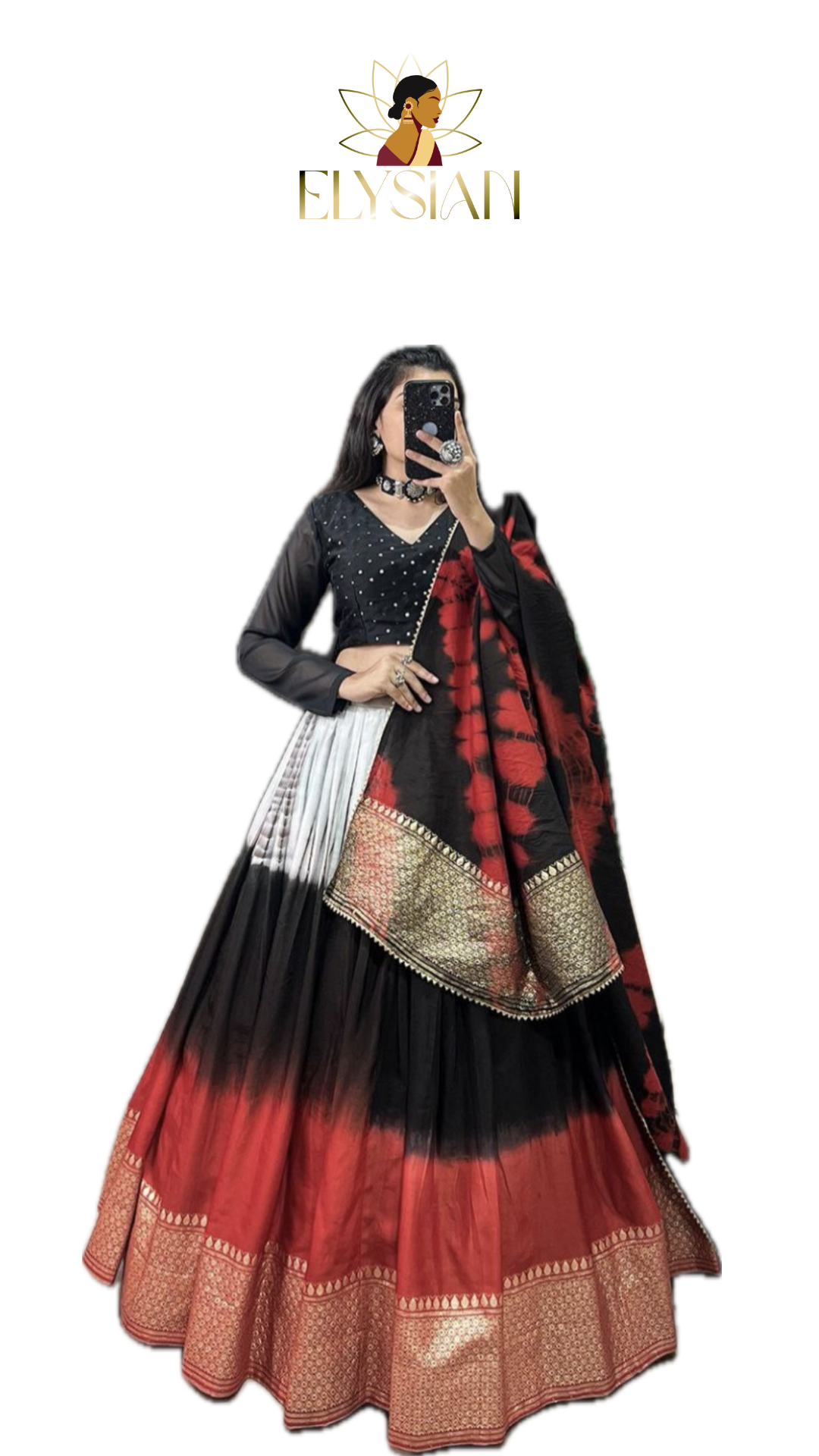 Shibori Shimmer Lehenga