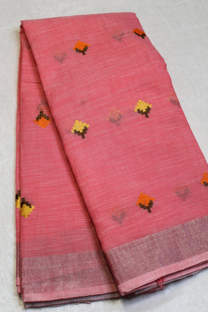 Vibrant Pastels Linen Saree