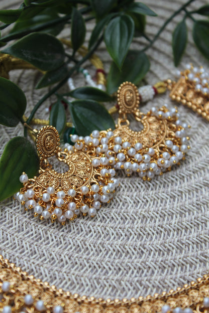 Golden Pearl Necklace set