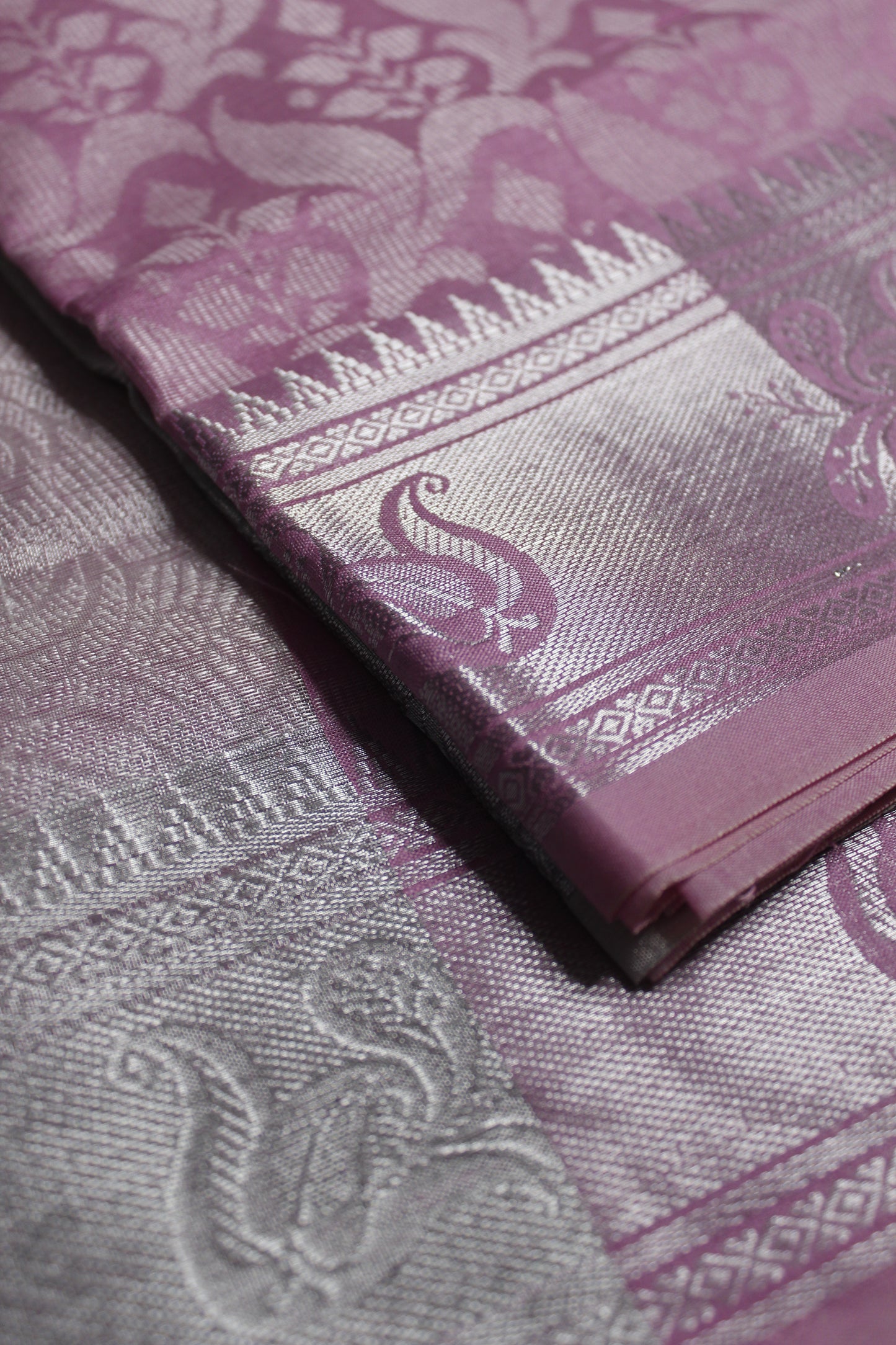 Pastel Purple Cotton Jute Saree