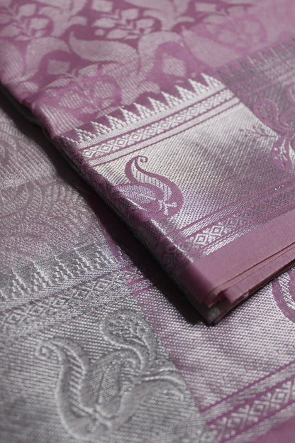 Pastel Purple Cotton Jute Saree