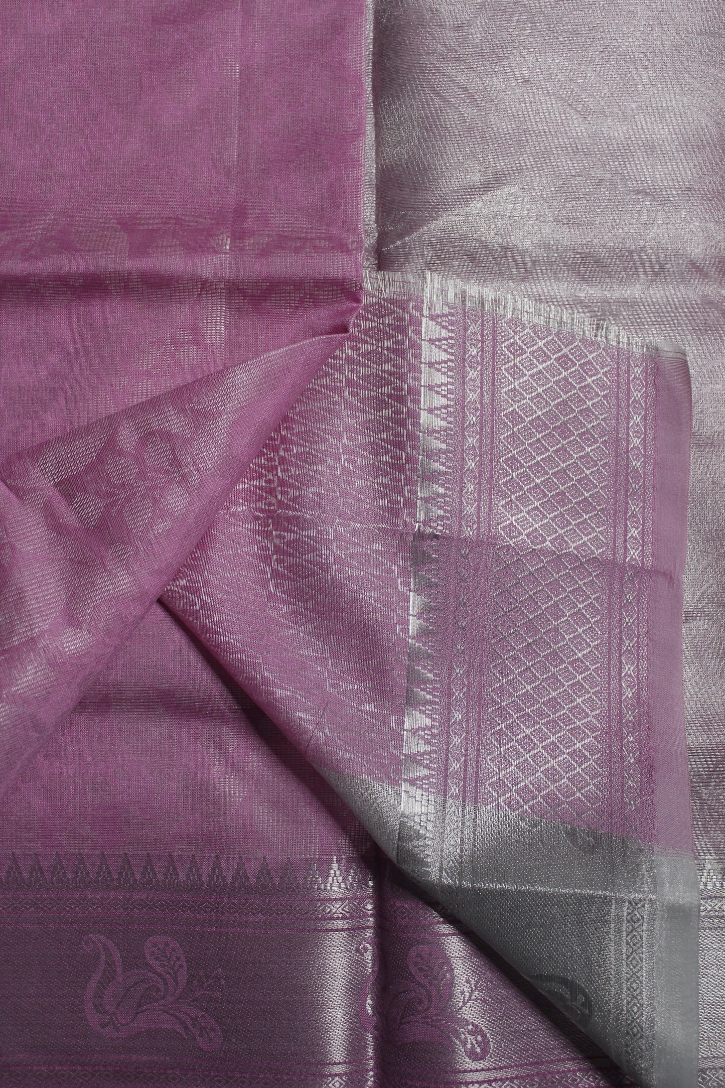 Pastel Purple Cotton Jute Saree