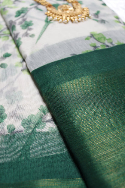 Flower Vine Cotton Saree