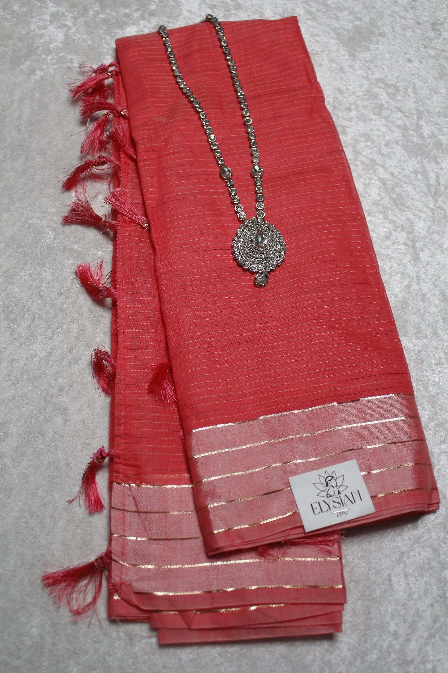 Gold Stripes Linen Saree