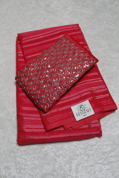 Satin Patta Saree with Sequence Blouse