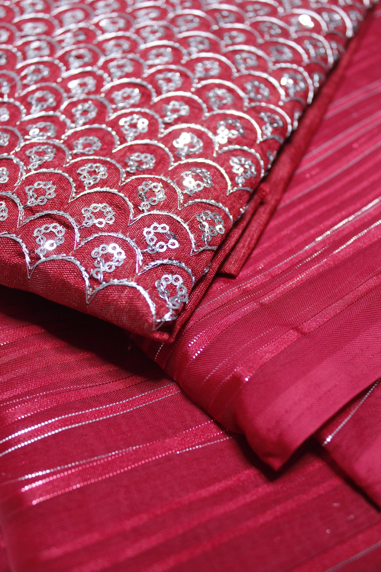 Satin Patta Saree with Sequence Blouse