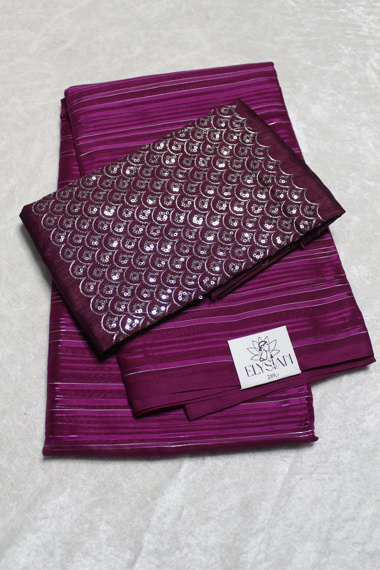 Satin Patta Saree with Sequence Blouse