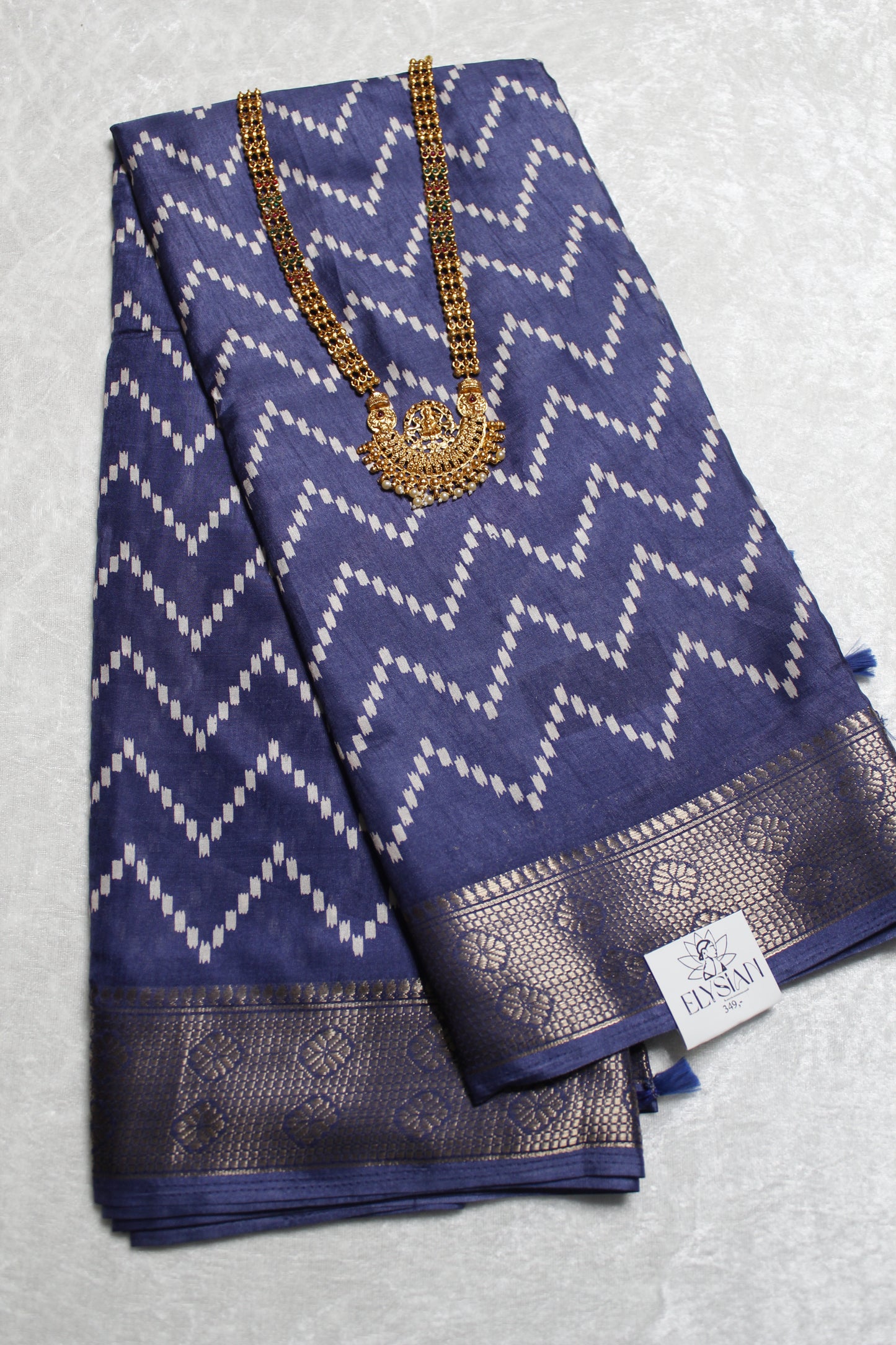 Dotted Zig Zag Mysore Silk Saree